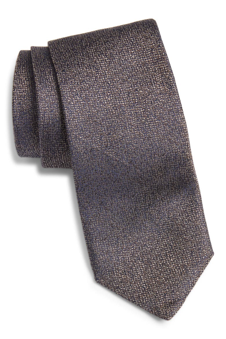 Solid Silk Tie, Main, color, BROWN