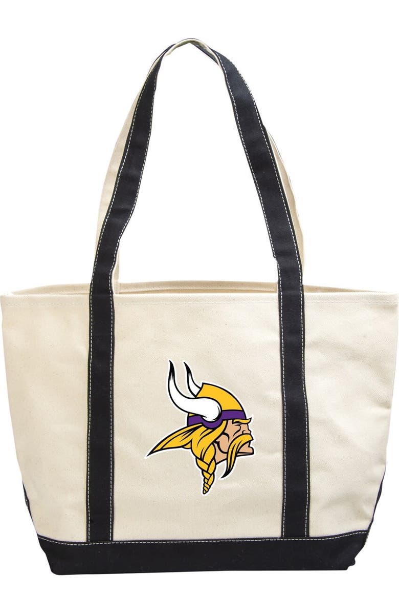 LOGO BRANDS Minnesota Vikings Canvas Tote Bag, Main, color,