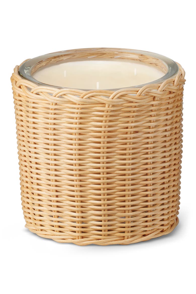 Tulia Wicker Uzès Tuberose Candle, Main, color, NATURAL