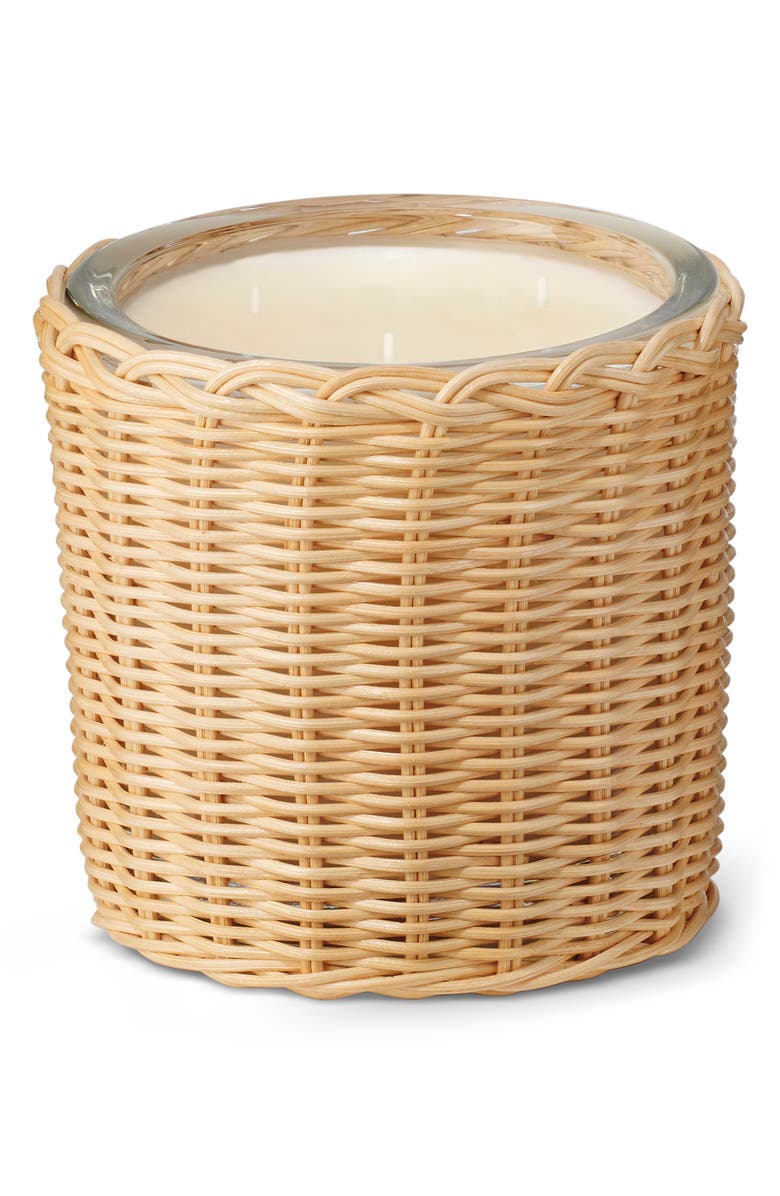 Aerin Tulia Wicker Uzès Tuberose Candle, Main, color,