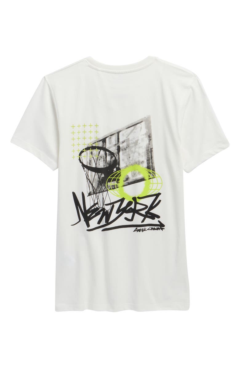 DENIM AND FLOWER Kids' Basketball Graphic T-Shirt, Alternate, color, White