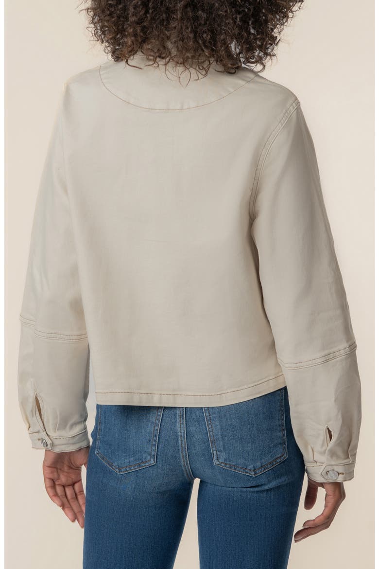 Bailey Topstitch Detail Denim Jacket, Alternate, color, ECRU
