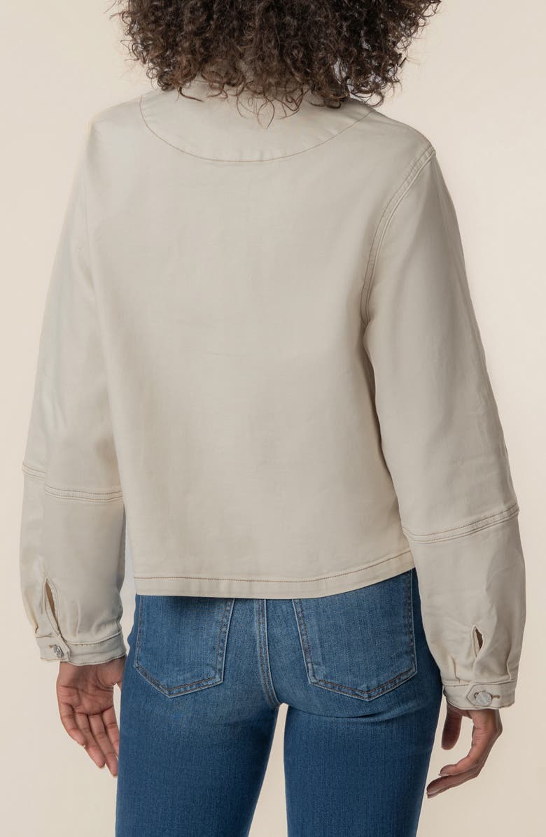 KUT from the Kloth Bailey Topstitch Detail Denim Jacket, Alternate, color, Ecru