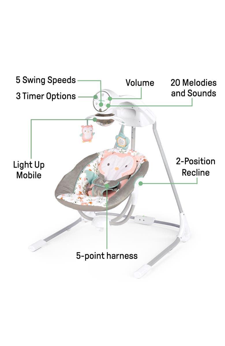 INGENUITY InLighten Soothing Swing, Alternate, color, Pink