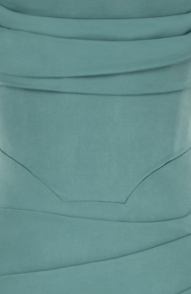 HOUSE OF CB Teia Satin & Georgette Corset Midi Dress, Alternate, color, Forest