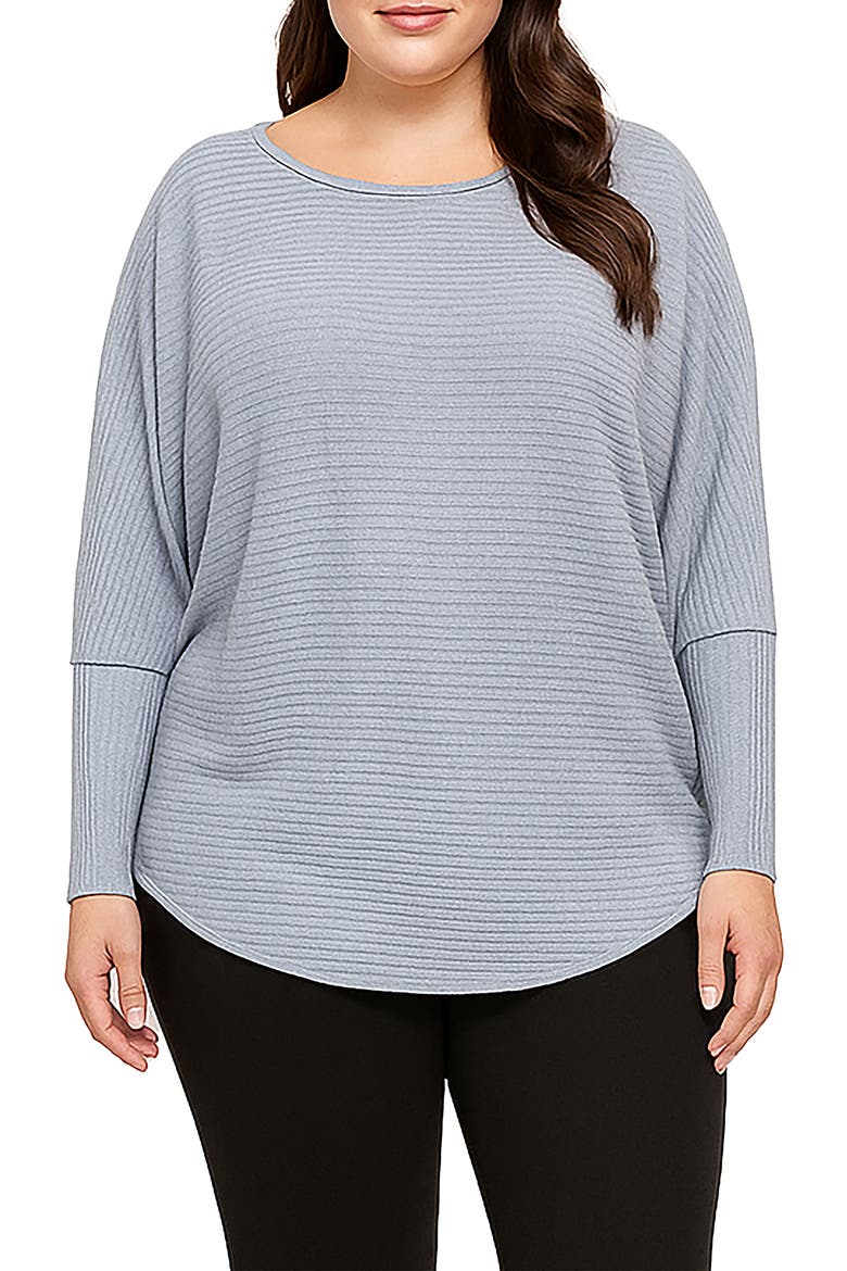 Dolman Sleeve Rib Top, Main, color, LIGHT BLUE