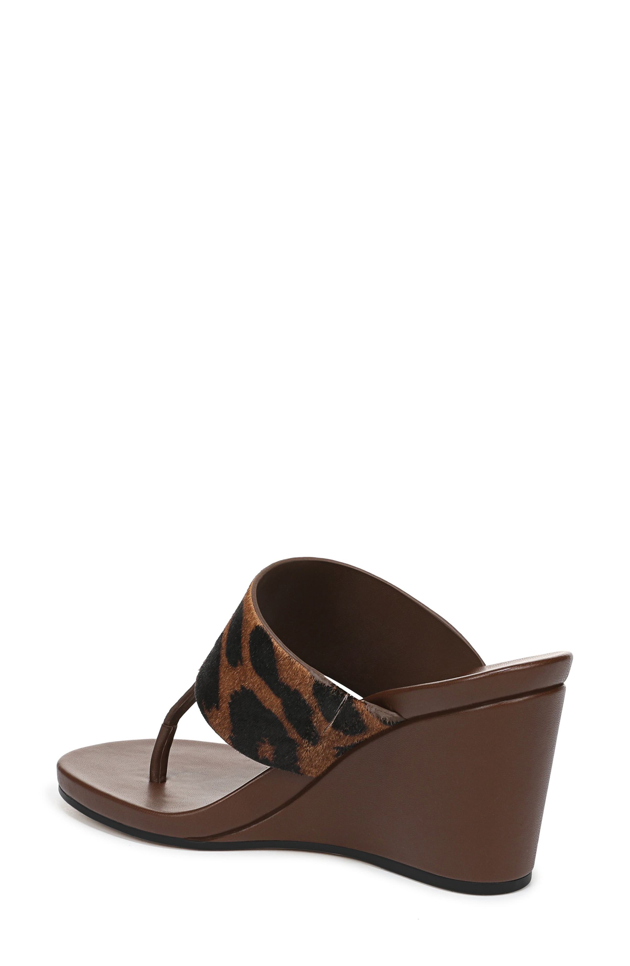 Talea Genuine Calf Hair Wedge Sandal, Alternate, color, BROWN