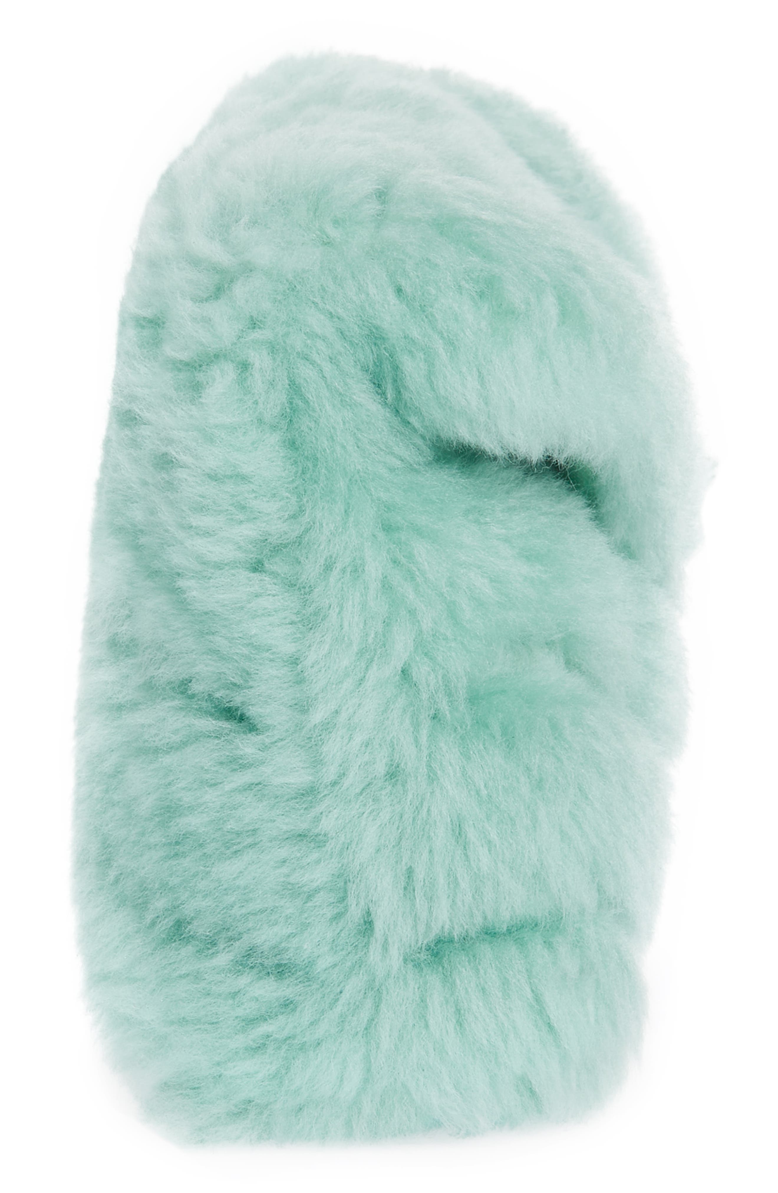 Small Lou Puffer Genuine Shearling Pouch, Alternate, color, ICED MINT