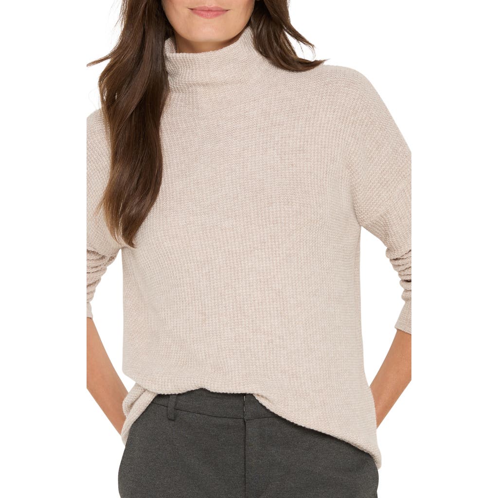 Nic + Zoe Nic+zoe Waffle Stitch Tuck Sweater In Gray