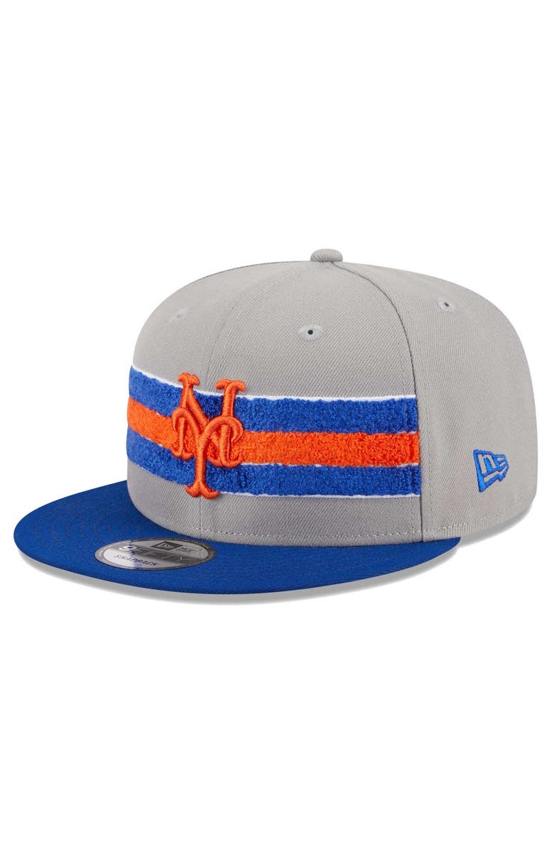 New Era Men's New Era Gray/Royal New York Mets Band 9FIFTY Snapback Hat, Main, color, 