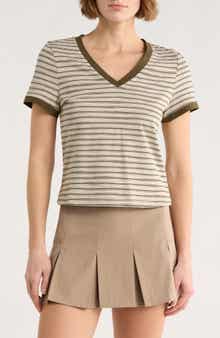 Motel Stripe Short Sleeve Top