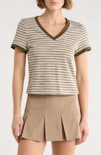 Motel Stripe Short Sleeve Top