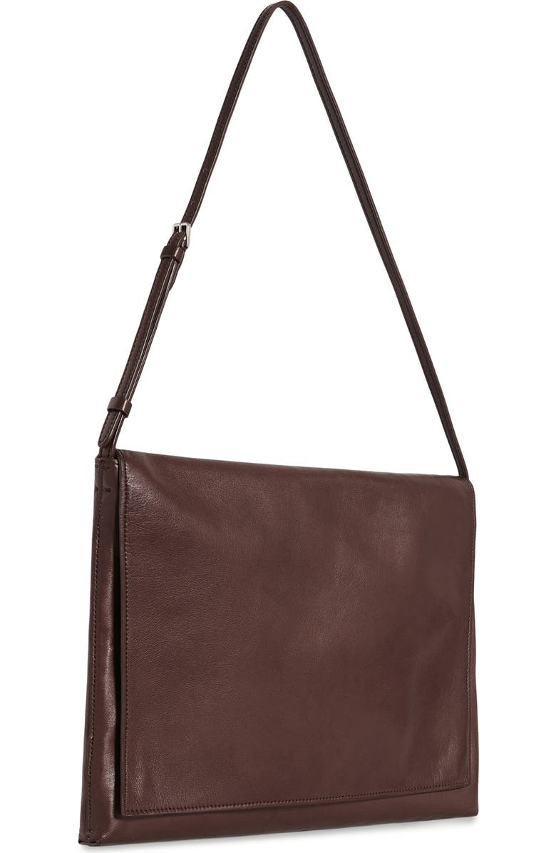 The Row Nan Leather Messenger Bag, Alternate, color, Brown Melange Ans