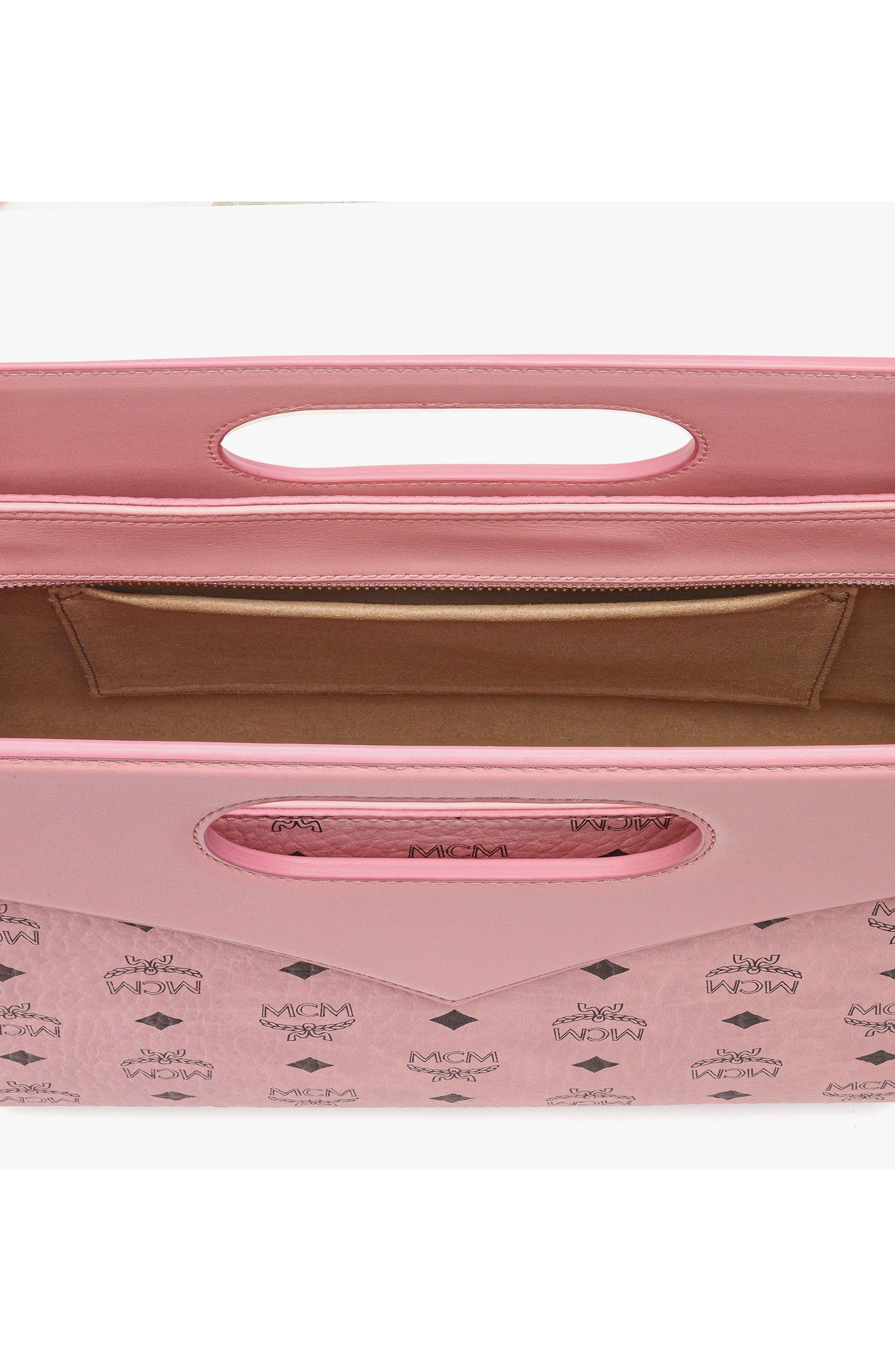 MCM Diamond Bag in Visetos Leather Mix, Alternate, color, Soft Pink