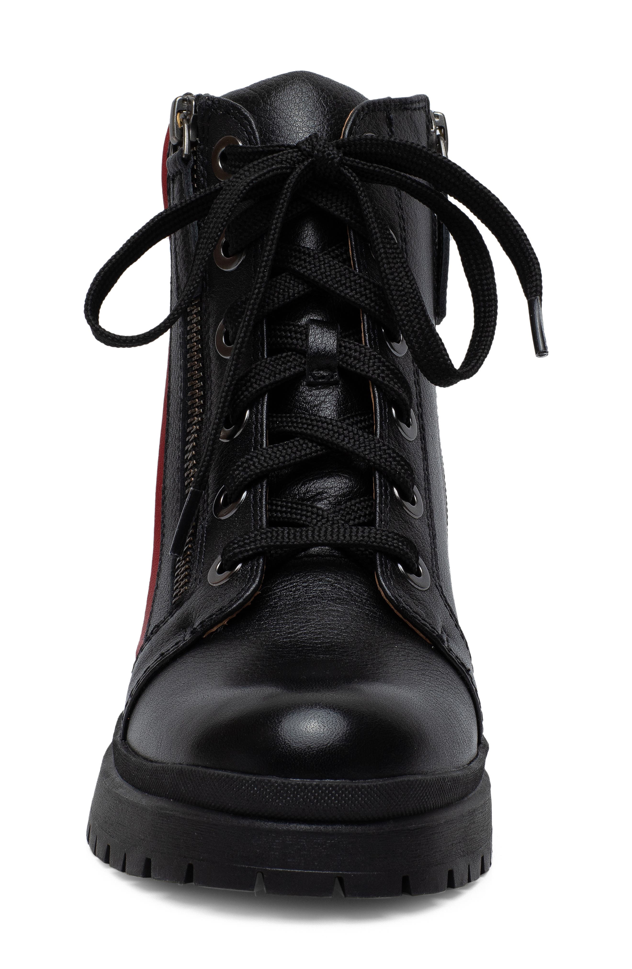 Linea Paolo Telana Lace-Up Bootie, Alternate, color, Blk Tum/Np