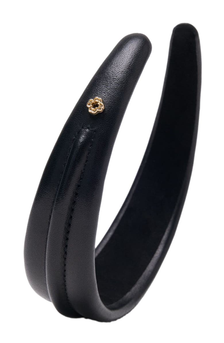 maje Leather headband, Alternate, color, Black