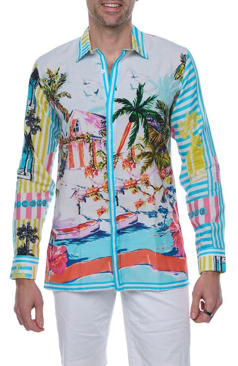 Linen & Cotton Long Sleeve Resort Shirt