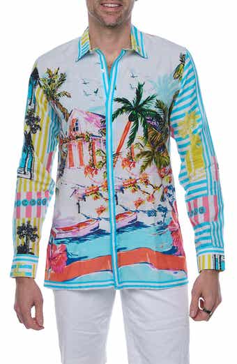 RANEES Linen & Cotton Long Sleeve Resort Shirt