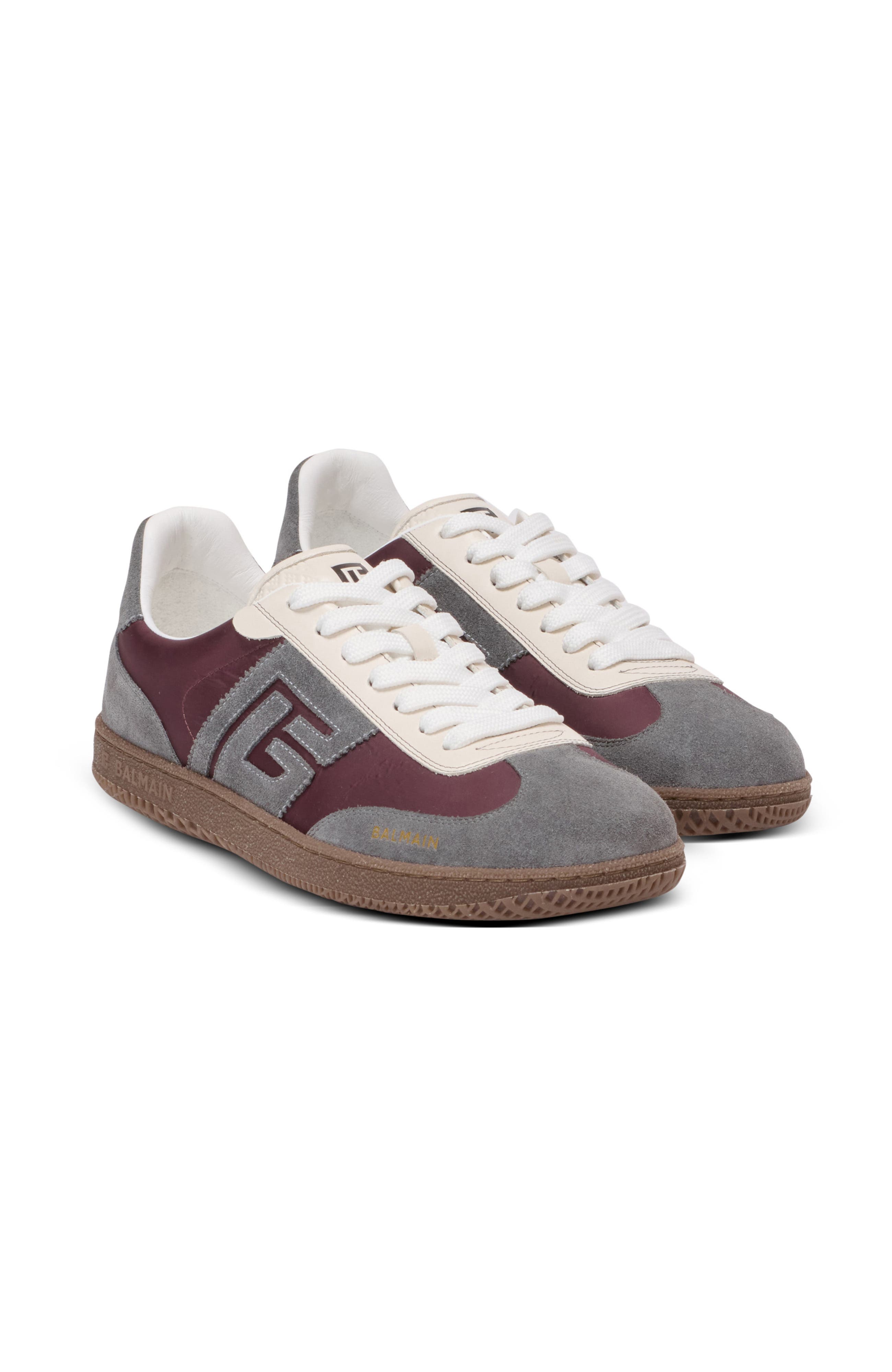 Swan suede and nylon trainers, Main, color, red