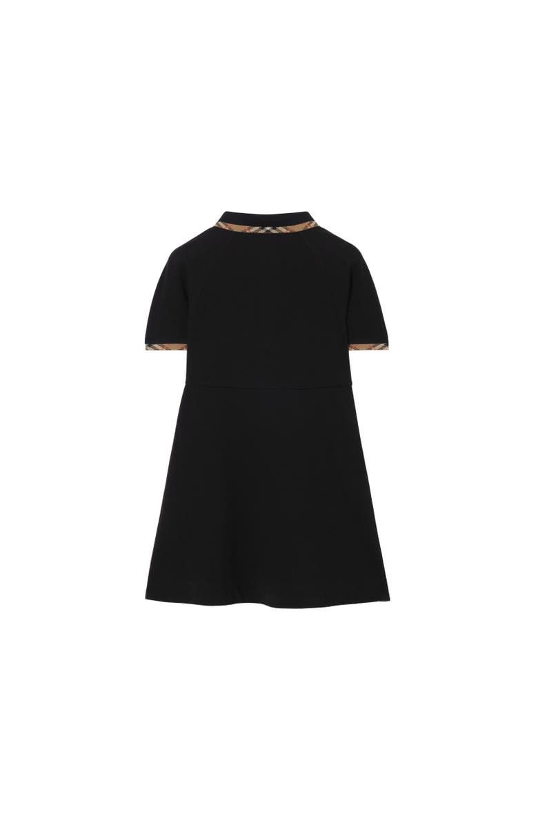 Burberry Check Trim Cotton Polo Shirt Dress, Alternate, color, Black