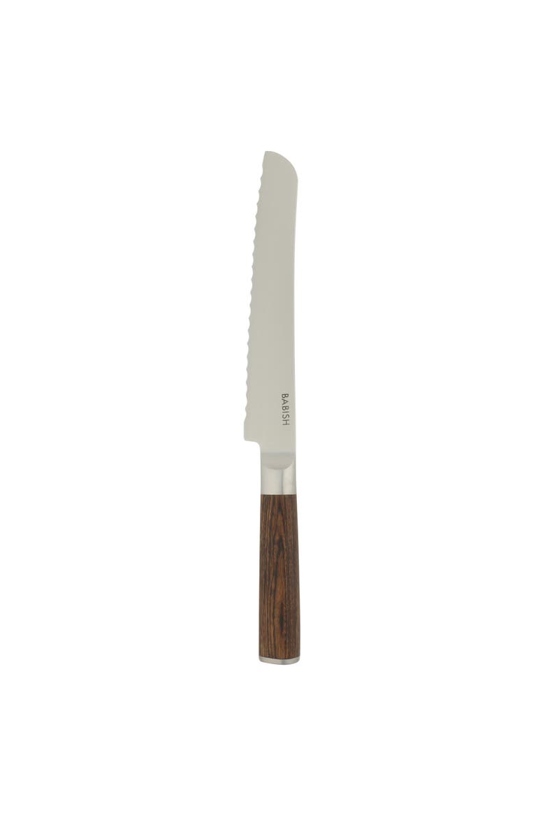 Bread Knife High Carbon 1.4116 German Steel Serrated Knife with Pakka Wood Handle, Main, color, Dark Brown