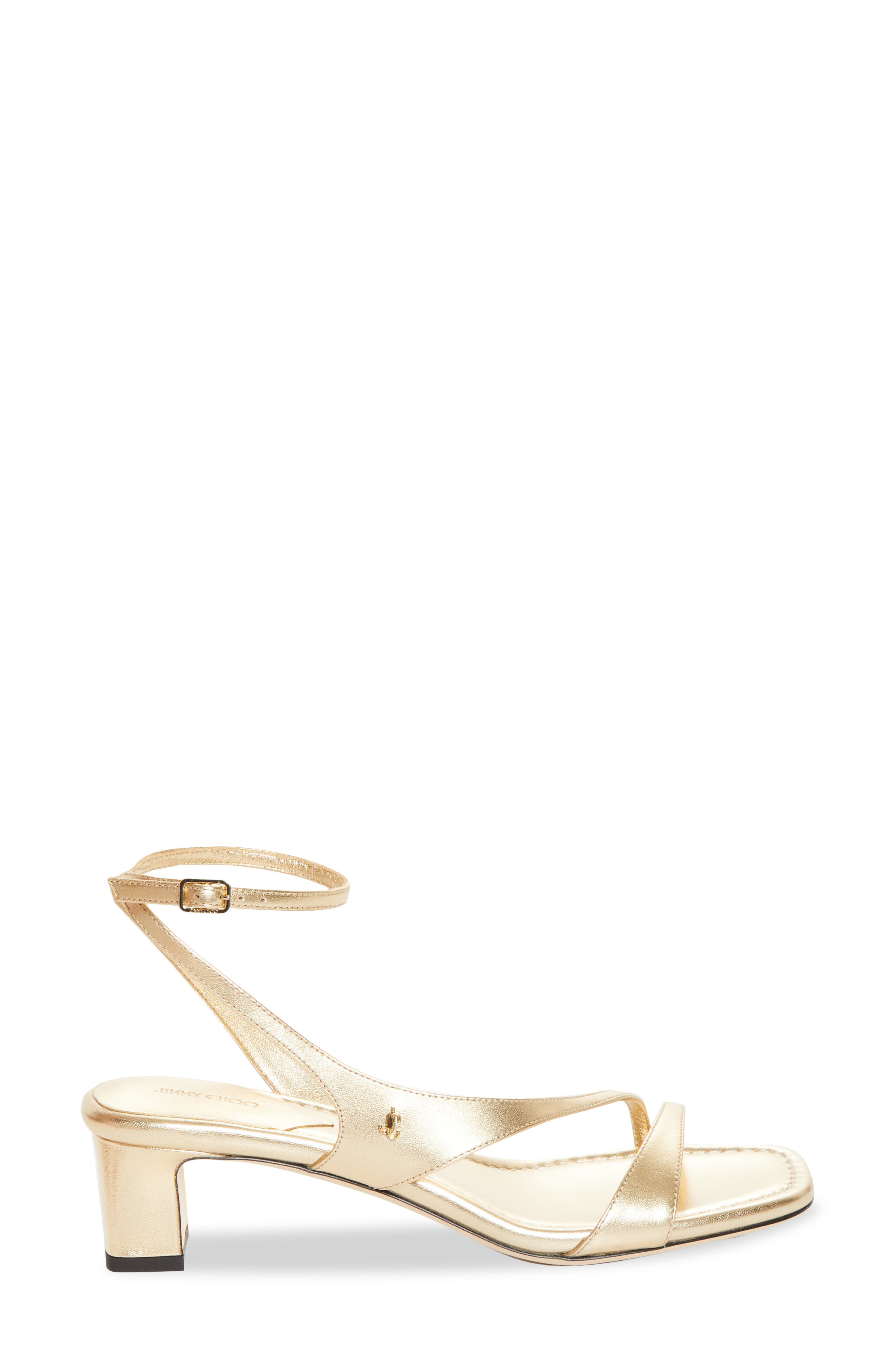 Jimmy Choo Faye Ankle Strap Sandal, Alternate, color, Gold