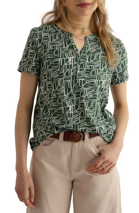 Waterflow Abstract Print Organic Cotton Top