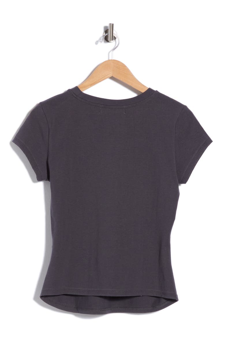 Obsessed Rhinestone Ruched Side T-shirt, Alternate, color, HEATHER CHARCOAL