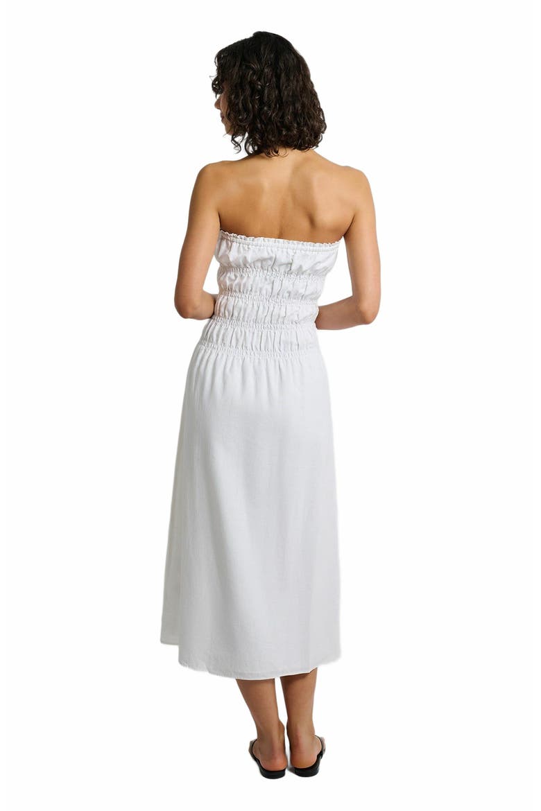 Air Linen Smocked Maxi Dress, Alternate, color, WHITE