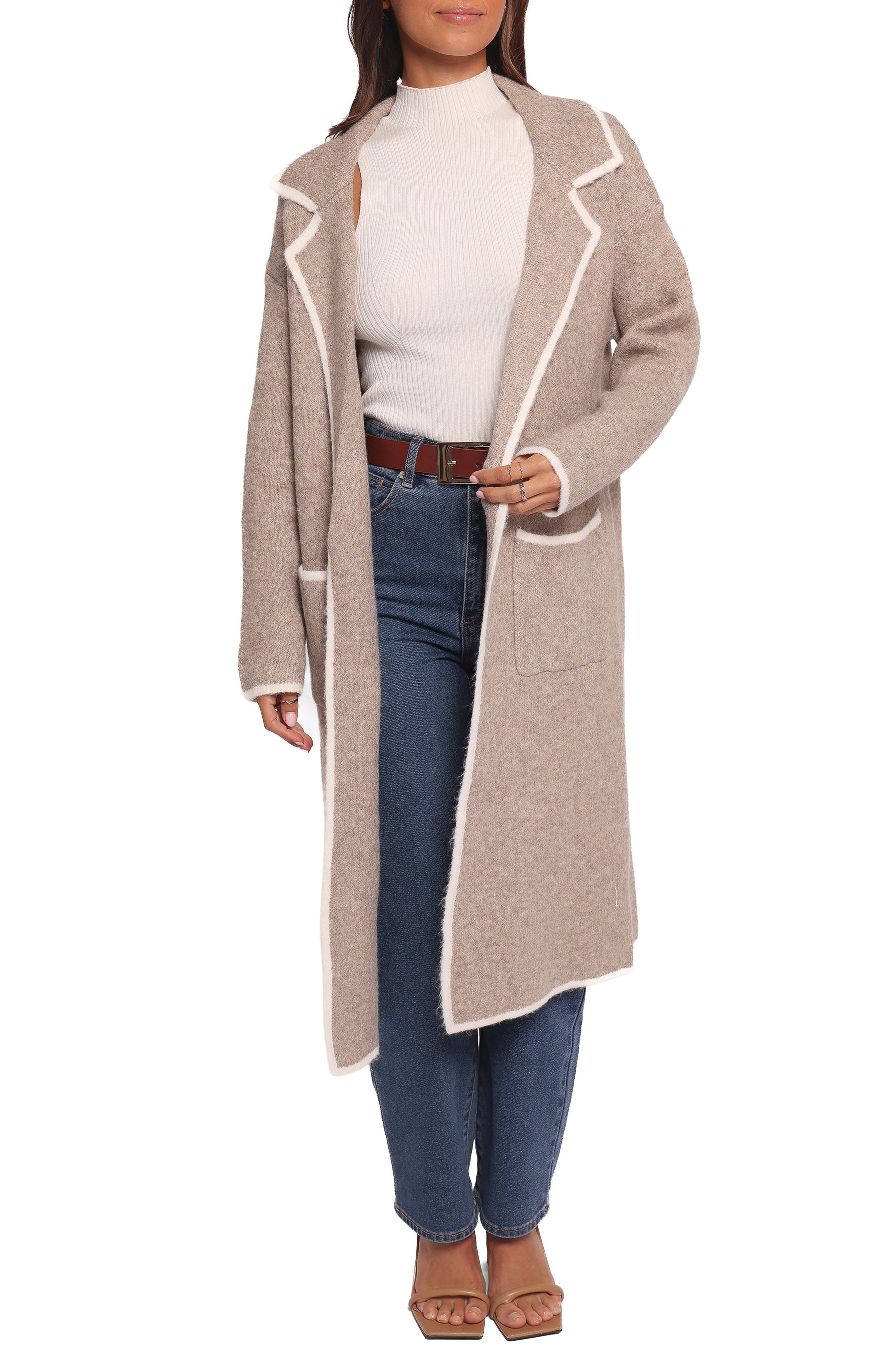 Katia Contrast Trim Sweater Coat