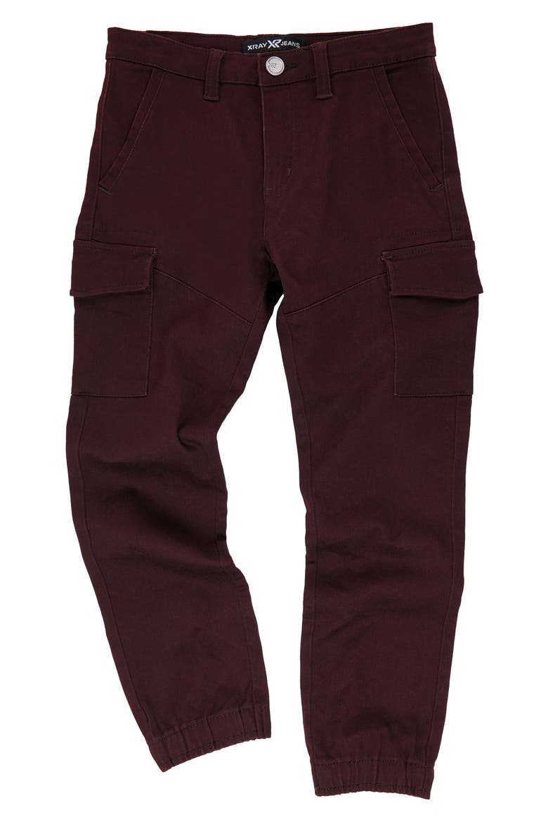 Kids' Flex Waist Commuter Cargo Joggers, Alternate, color, BURGUNDY