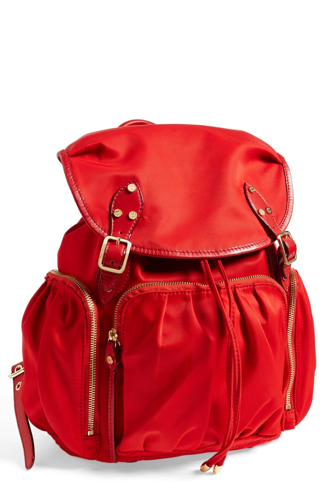 'Marlena' Nylon Backpack, Main, color, CHERRY BEDFORD