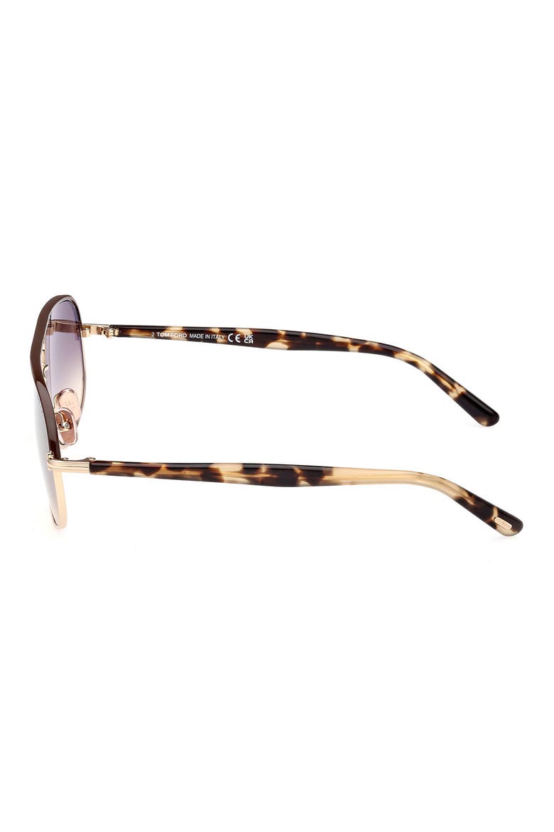 Maxwell 59mm Pilot Sunglasses, Alternate, color, SHINY ROSE GOLD/GRADIENT BROWN