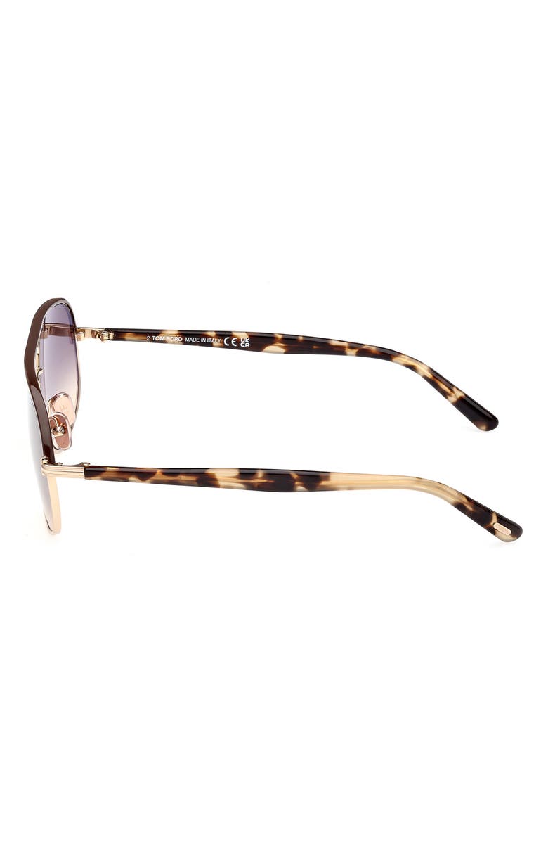 TOM FORD Maxwell 59mm Pilot Sunglasses, Alternate, color, Shiny Rose Gold/Gradient Brown
