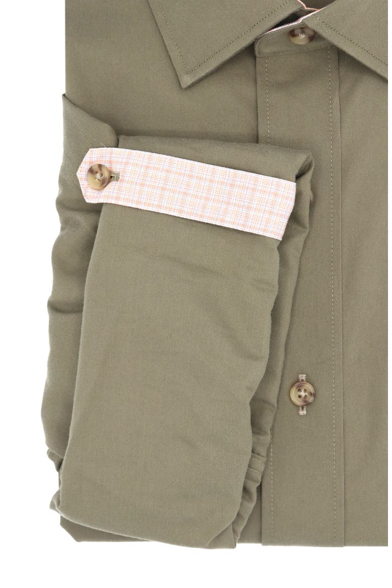 Trim Fit Long Sleeve Cotton Button-Up Shirt, Alternate, color, OLIVE