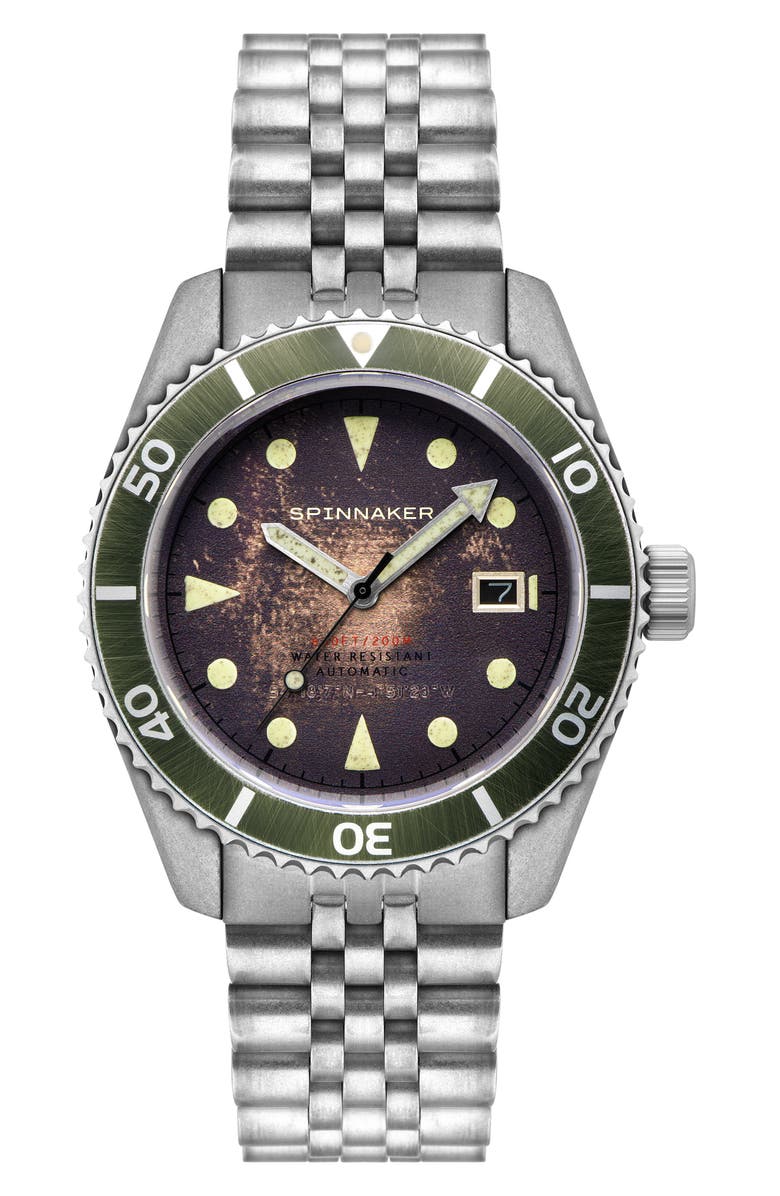 SPINNAKER Wreck Automatic Bracelet Watch, 44mm, Main, color, Brown