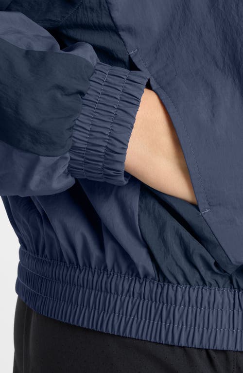 New Balance Oversize Water Resistant Colorblock Nylon Jacket In Blue