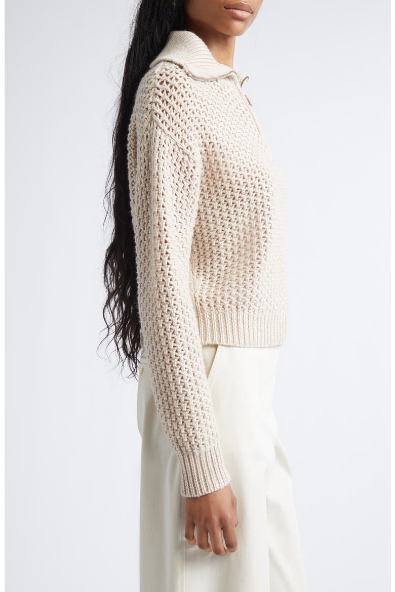 Tequila Wool Blend Quarter Zip Sweater, Alternate, color, ALBINO