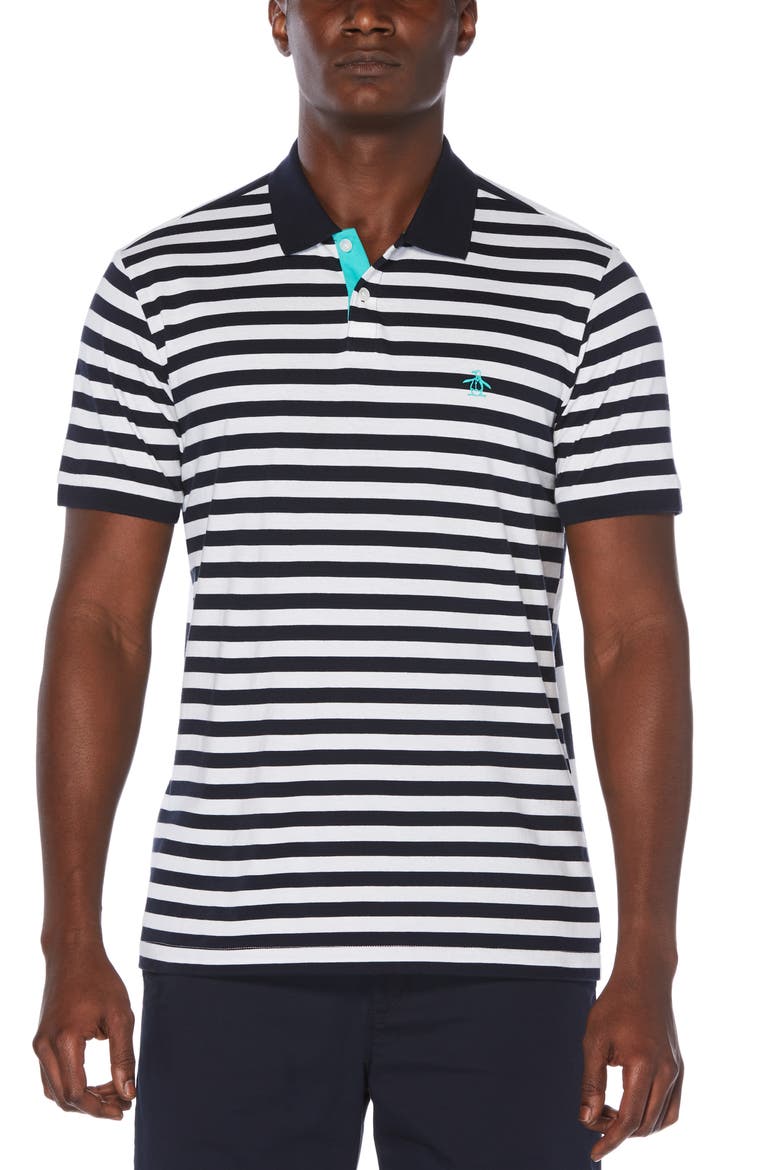 Mix Stripe Polo, Main, color, DARK SAPPHIRE