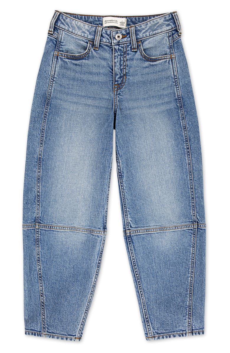 abercrombie kids Kids' High Waist Balloon Jeans, Main, color, Blue