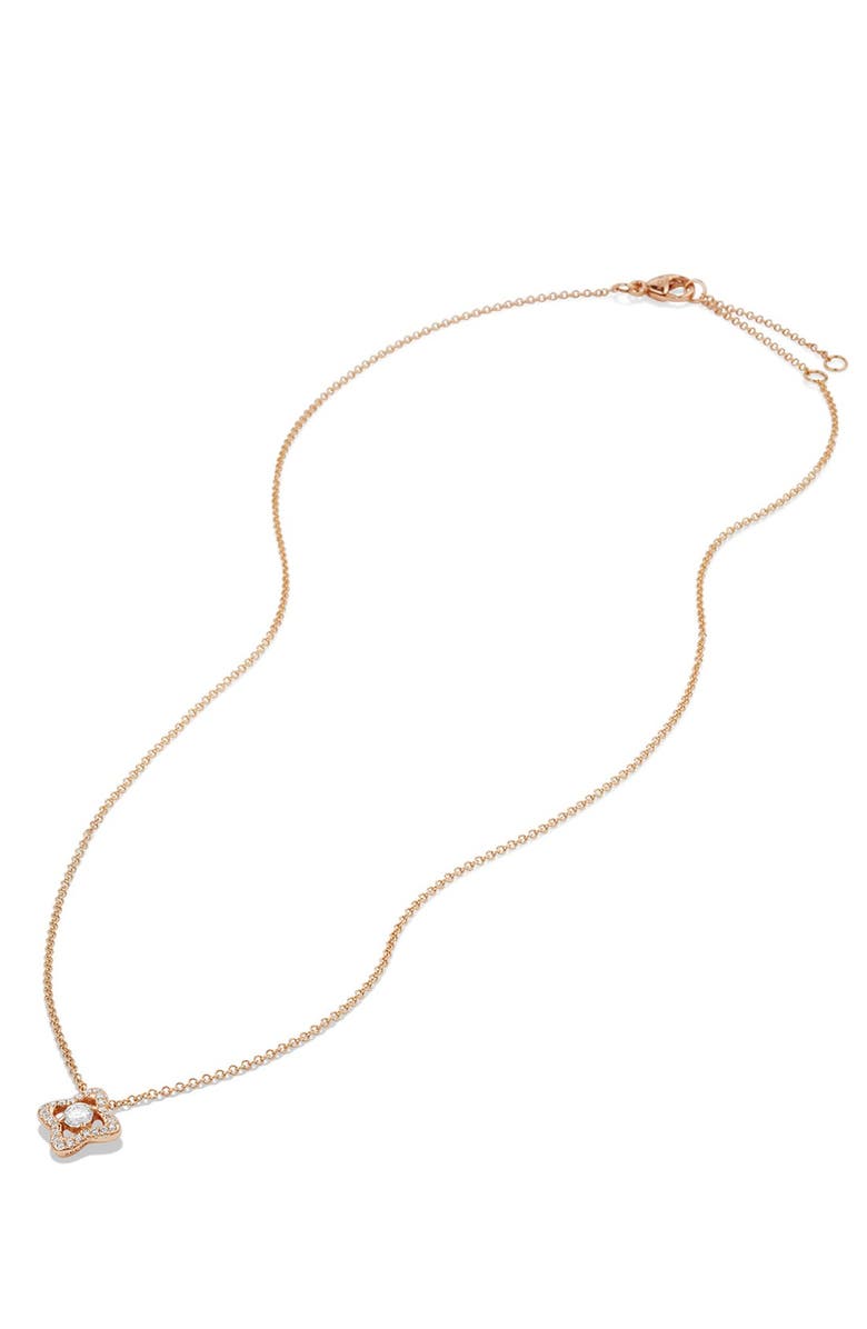 David Yurman 'Venetian Quatrefoil' Necklace with Diamonds in Gold, Alternate, color, 