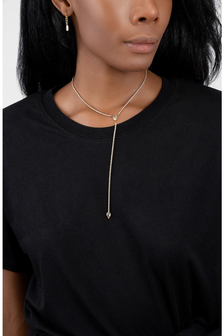 Cubic Zirconia Y-Necklace, Alternate, color, GOLD