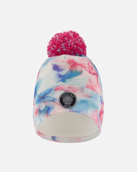 Lined Knit Pompom Hat Flower (Toddler, Little Kid & Big Kid)