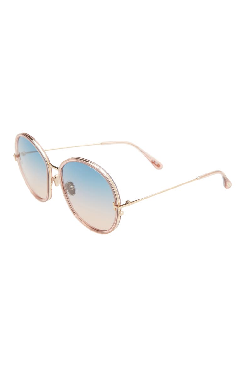 Hunter 58mm Round Sunglasses, Alternate, color, PNKO/BLUG