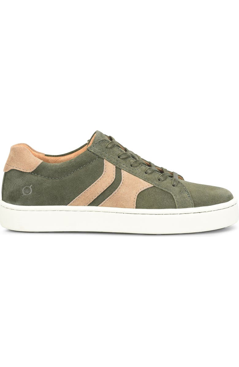 Børn Beck Tie Low Top Sneaker, Alternate, color, Dark Green Suede