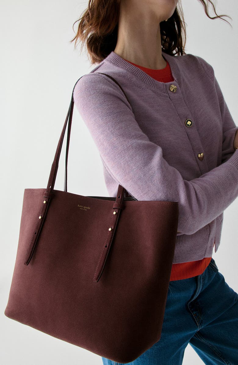 Kate Spade New York large do it all suede tote, Alternate, color,