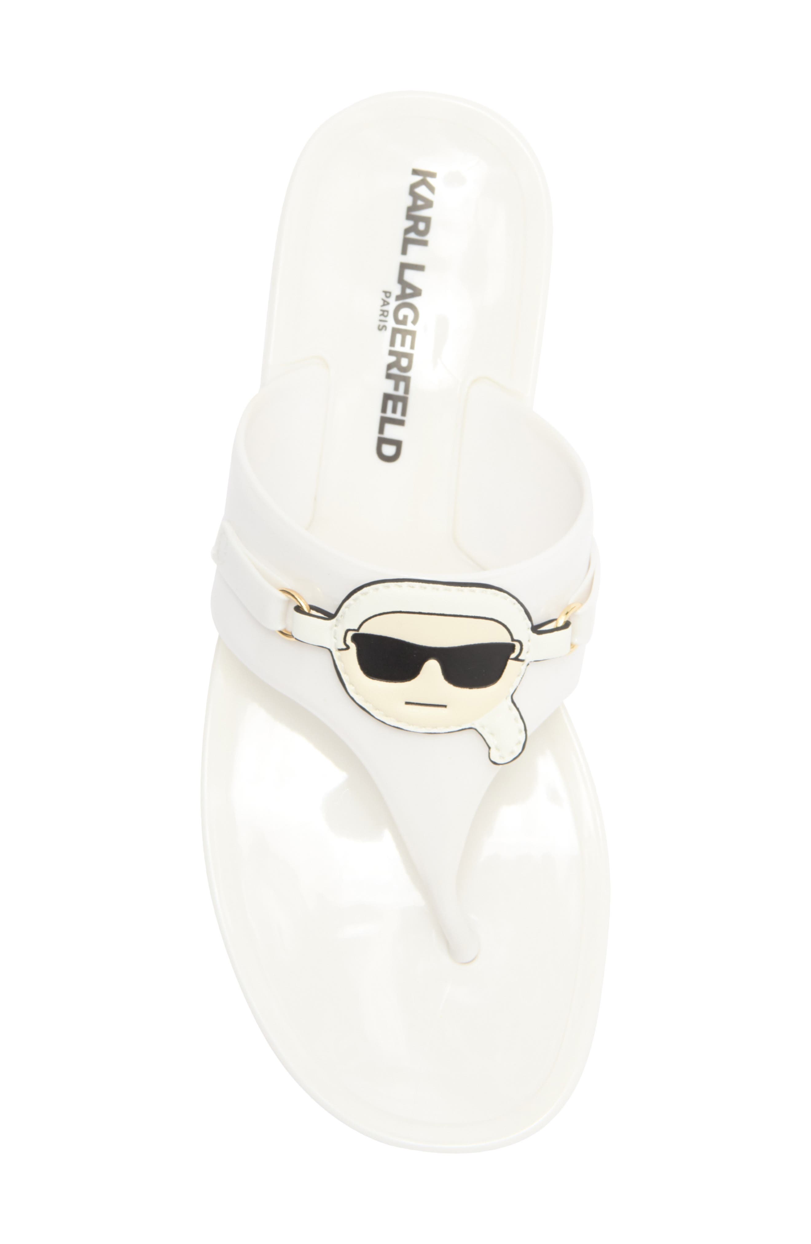 KARL LAGERFELD PARIS Vayla Wedge Flip Flop, Alternate, color, Bright White