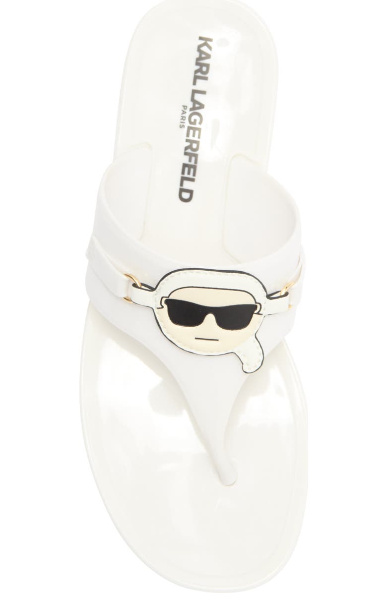 KARL LAGERFELD PARIS Vayla Wedge Flip Flop, Alternate, color, Bright White