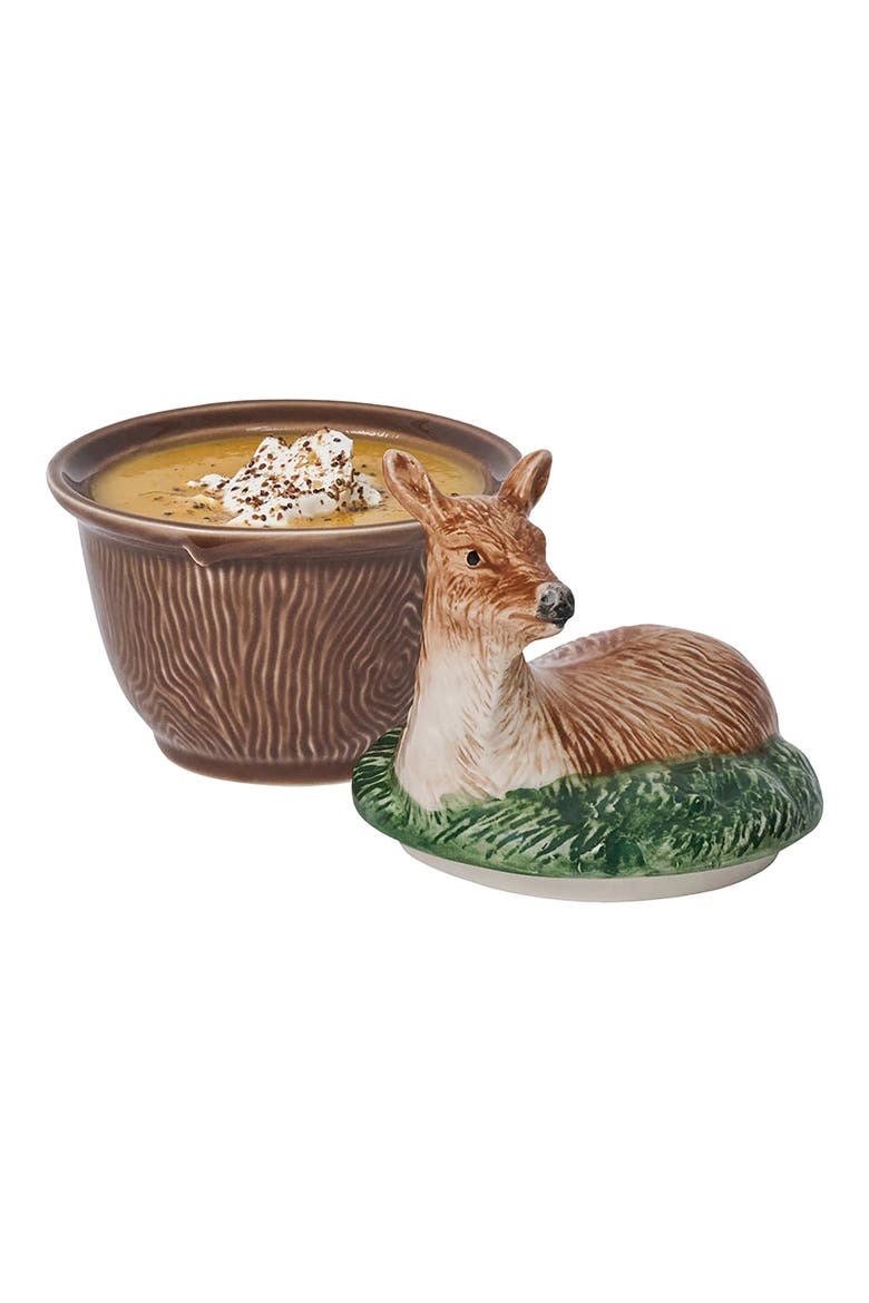 Forest Walk Deer Covered Bowl, Alternate, color, MULTI