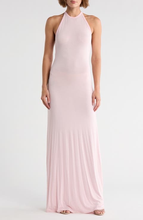 Fitted Maxi Halter Dress